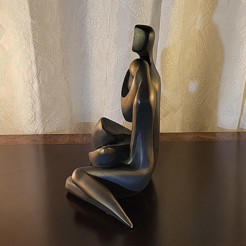 BRAND NEW WOME &MEN STATUE BRONZE ABSTRACT COUPLE LOVERS SCULPTURE ROMANCE ART - Picture 4 of 16